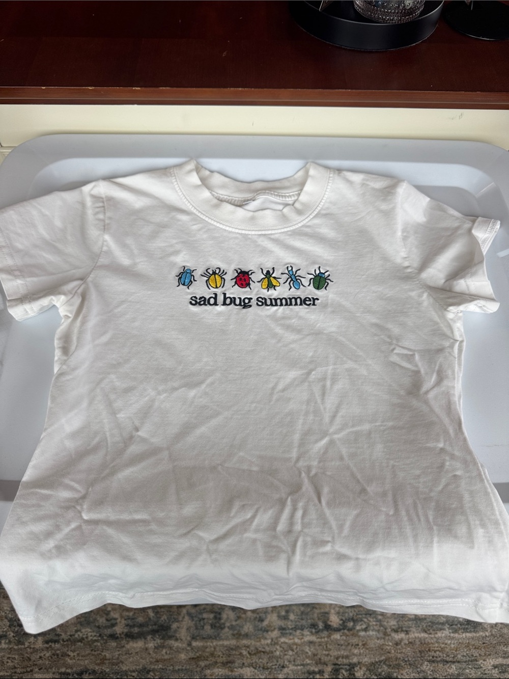 Kids White 'Sad Bug Summer' Graphic Tee